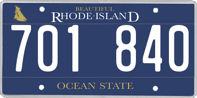 RI license plate 701840