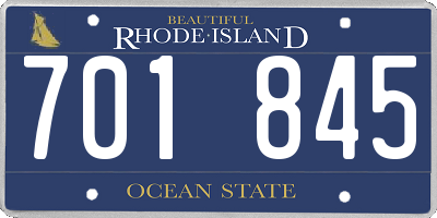 RI license plate 701845