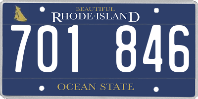 RI license plate 701846