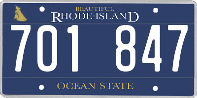 RI license plate 701847