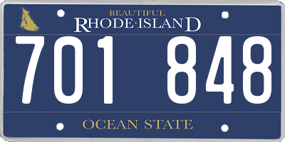 RI license plate 701848