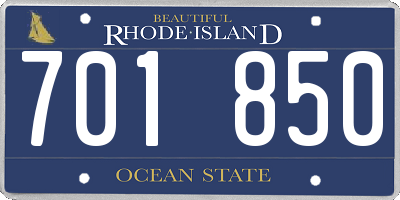 RI license plate 701850