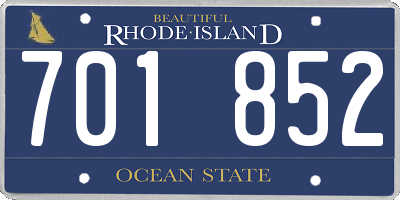 RI license plate 701852