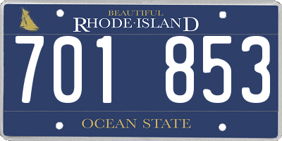RI license plate 701853
