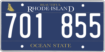 RI license plate 701855