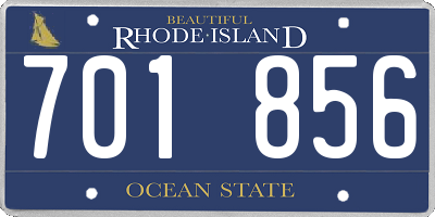 RI license plate 701856