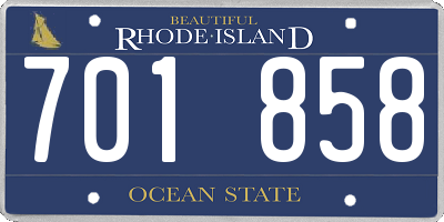RI license plate 701858