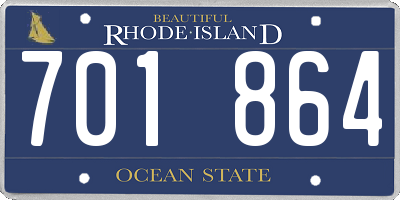 RI license plate 701864