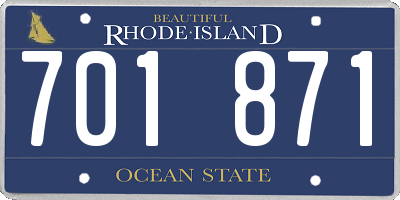 RI license plate 701871