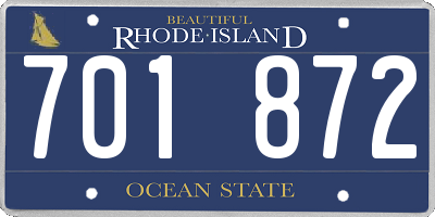 RI license plate 701872