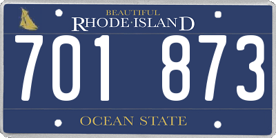 RI license plate 701873