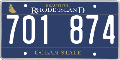 RI license plate 701874