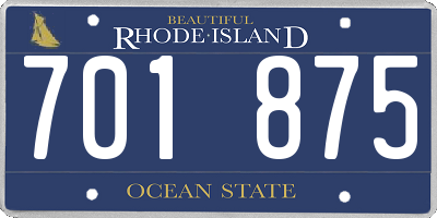RI license plate 701875