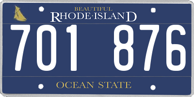 RI license plate 701876