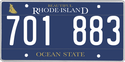 RI license plate 701883