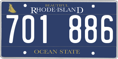 RI license plate 701886