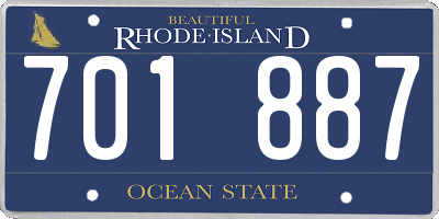 RI license plate 701887