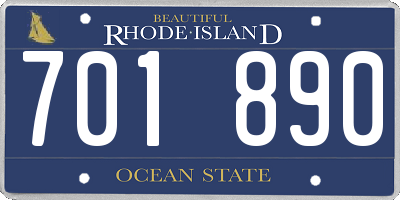 RI license plate 701890