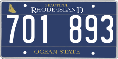 RI license plate 701893
