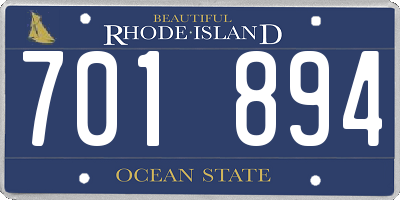 RI license plate 701894