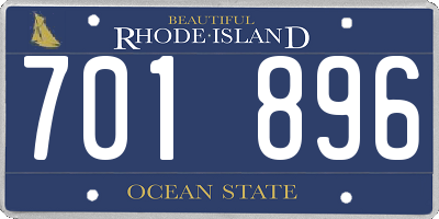 RI license plate 701896