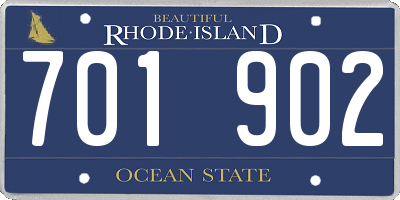 RI license plate 701902
