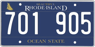 RI license plate 701905