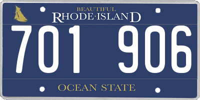 RI license plate 701906