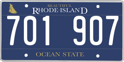 RI license plate 701907