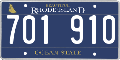 RI license plate 701910