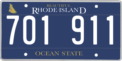 RI license plate 701911