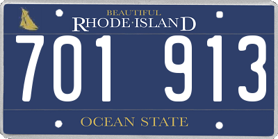 RI license plate 701913