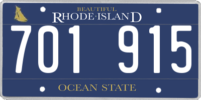 RI license plate 701915