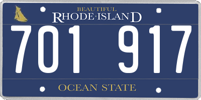 RI license plate 701917