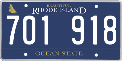 RI license plate 701918
