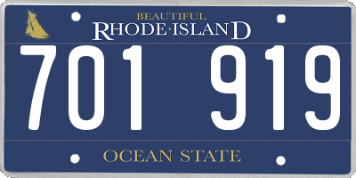 RI license plate 701919