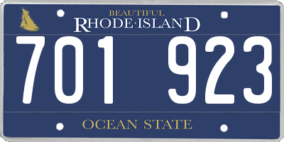 RI license plate 701923