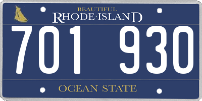 RI license plate 701930