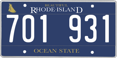 RI license plate 701931