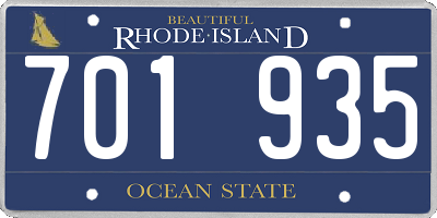 RI license plate 701935