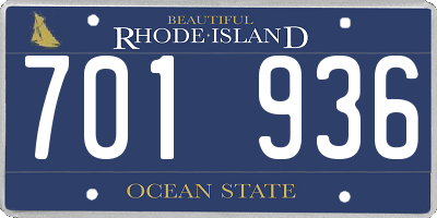 RI license plate 701936