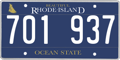 RI license plate 701937