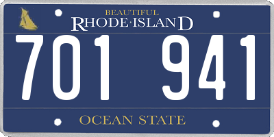 RI license plate 701941