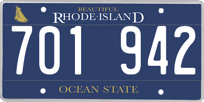 RI license plate 701942