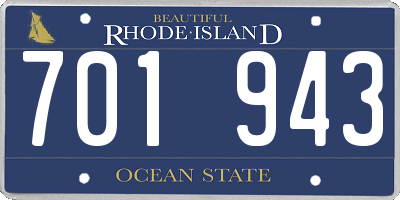 RI license plate 701943