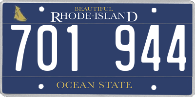 RI license plate 701944