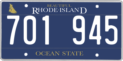 RI license plate 701945