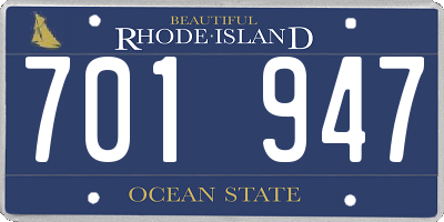 RI license plate 701947