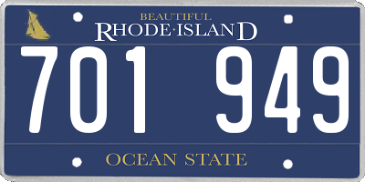 RI license plate 701949