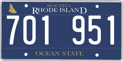RI license plate 701951